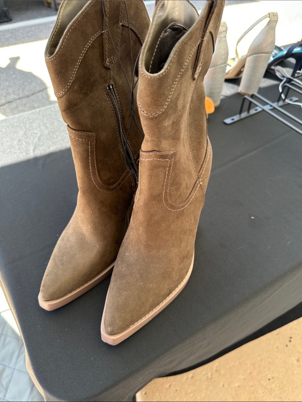 Forever 21 Western Brown Suede Women's Western Ankle Boots 7 NWT